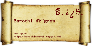 Barothi Ágnes névjegykártya